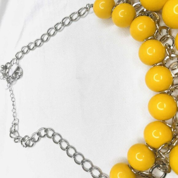 Vintage Yellow Ceramic Bead Necklace – Statement Style, 1990s - Picture 6 of 10